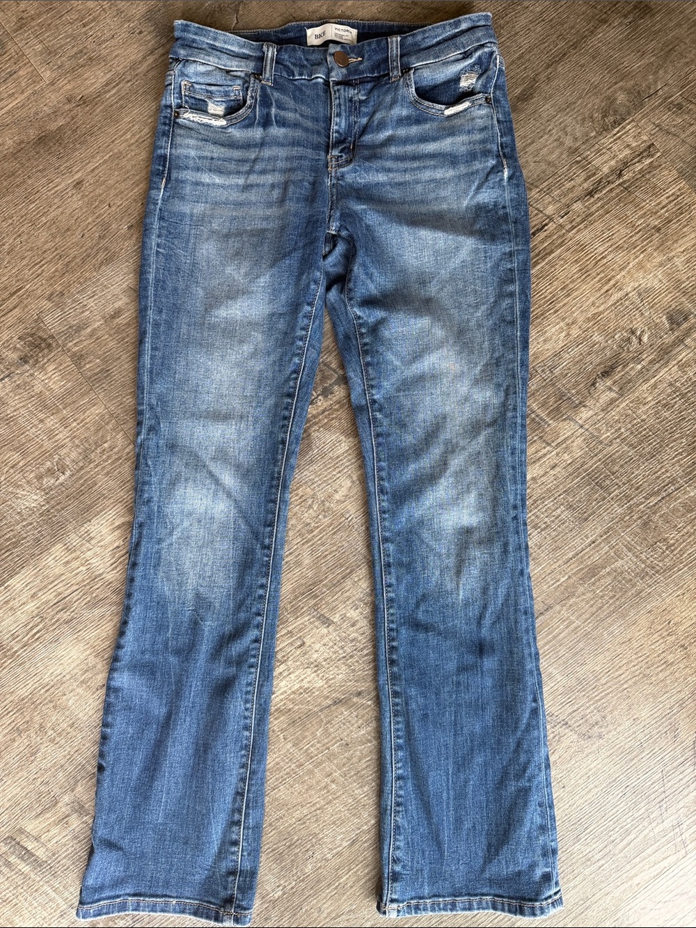 BKE Victoria Bootcut Jeans Women 27x31.5 Medium Wash Distressed Stretch